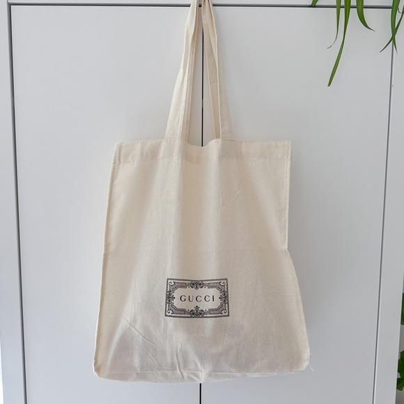 Gucci cotton tote bag, cream, - Picture 1 of 3